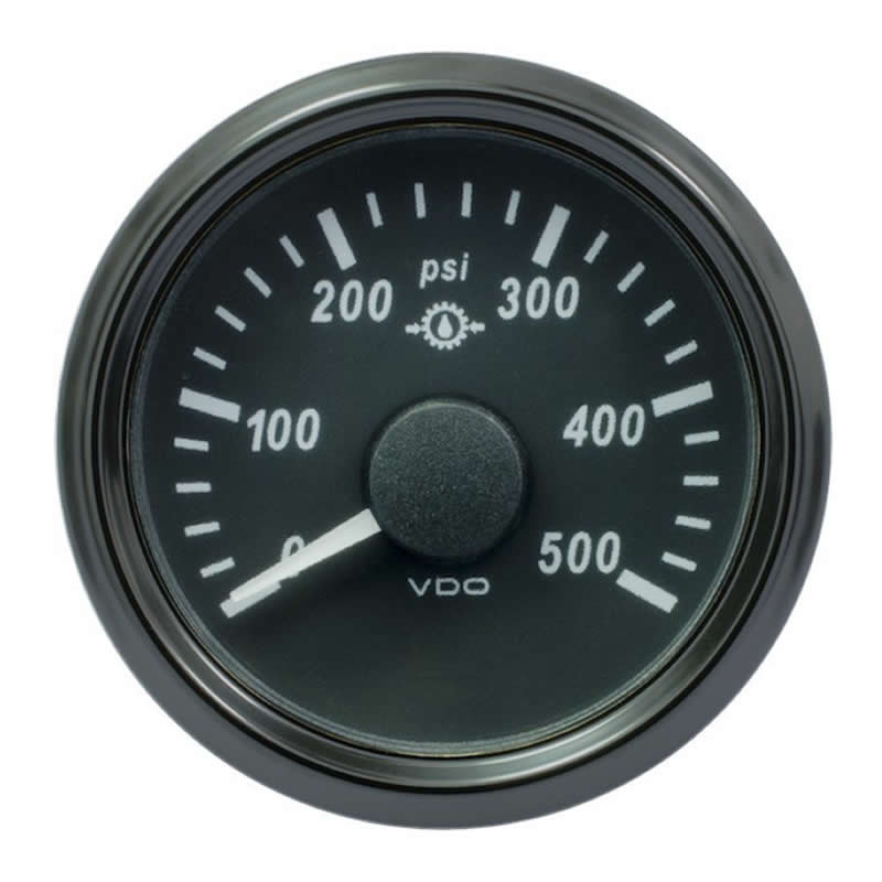 VDO SingleViu 1167 Gear Oil Pressure 500PSI Black 52mm